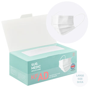 
                  
                    Load image into Gallery viewer, [PACK OF 50] SUR.MEDIC KF-AD, Face Mask (White) for Adult, 4-Layer filters, Breathable Comfortable, Protective Mask, Made in Korea
                  
                