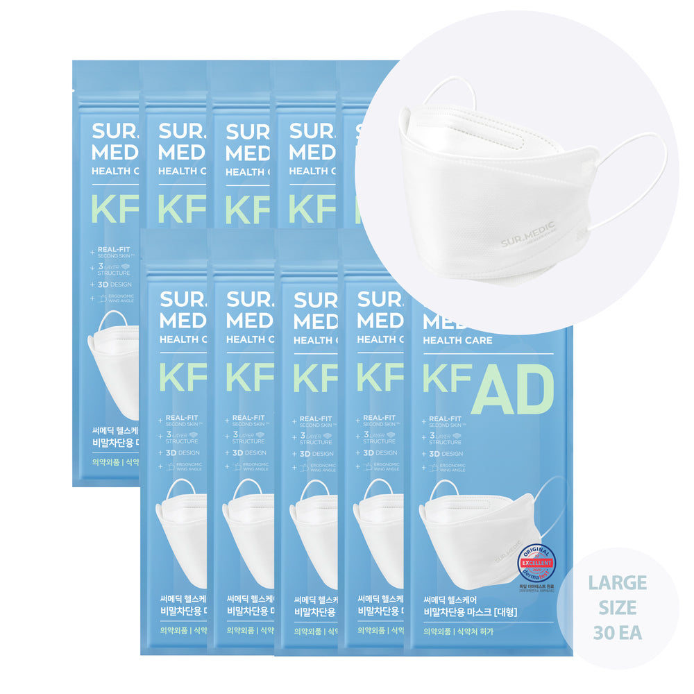 
                  
                    Load image into Gallery viewer, SUR.MEDIC KF-AD, Face Mask (White) for Adult, 4-Layer filters, Breathable Comfortable, Protective Mask, Made in Korea
                  
                